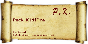 Peck Klára névjegykártya